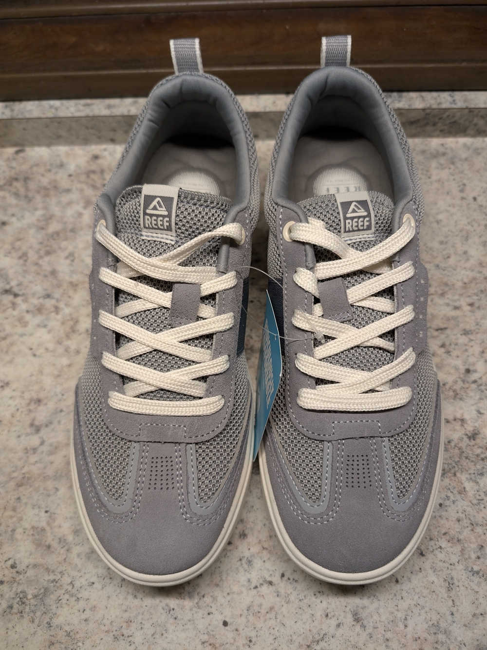Reef Men’s Triton Gray Mesh & Suede Sneakers NWT